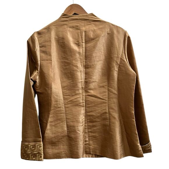 Mirasol Flaw Gold Lightweight Tang Jacket Silk Lined Size Small Asian Style - Picture 5 of 14